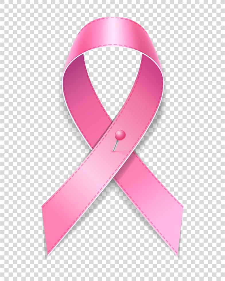 symbole de ruban rose de l'illustration vectorielle de la maladie du cancer du sein isolée sur fond vecteur