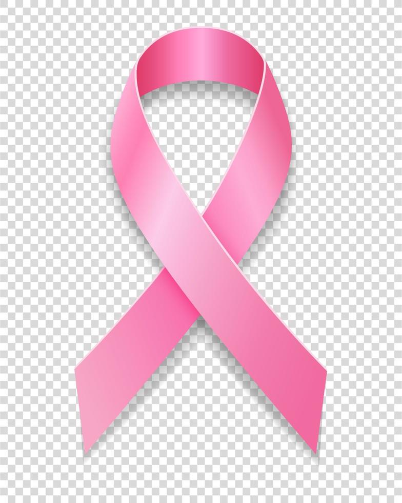 symbole de ruban rose de l'illustration vectorielle de la maladie du cancer du sein isolée sur fond vecteur