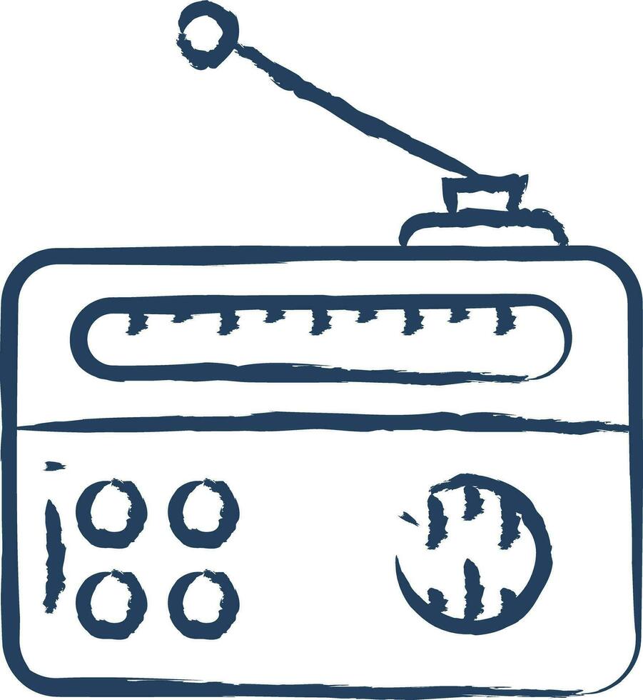 radio main tiré vecteur illustration