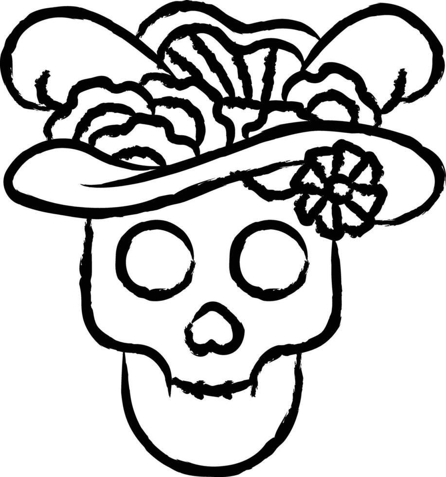 catrina main tiré vecteur illustration