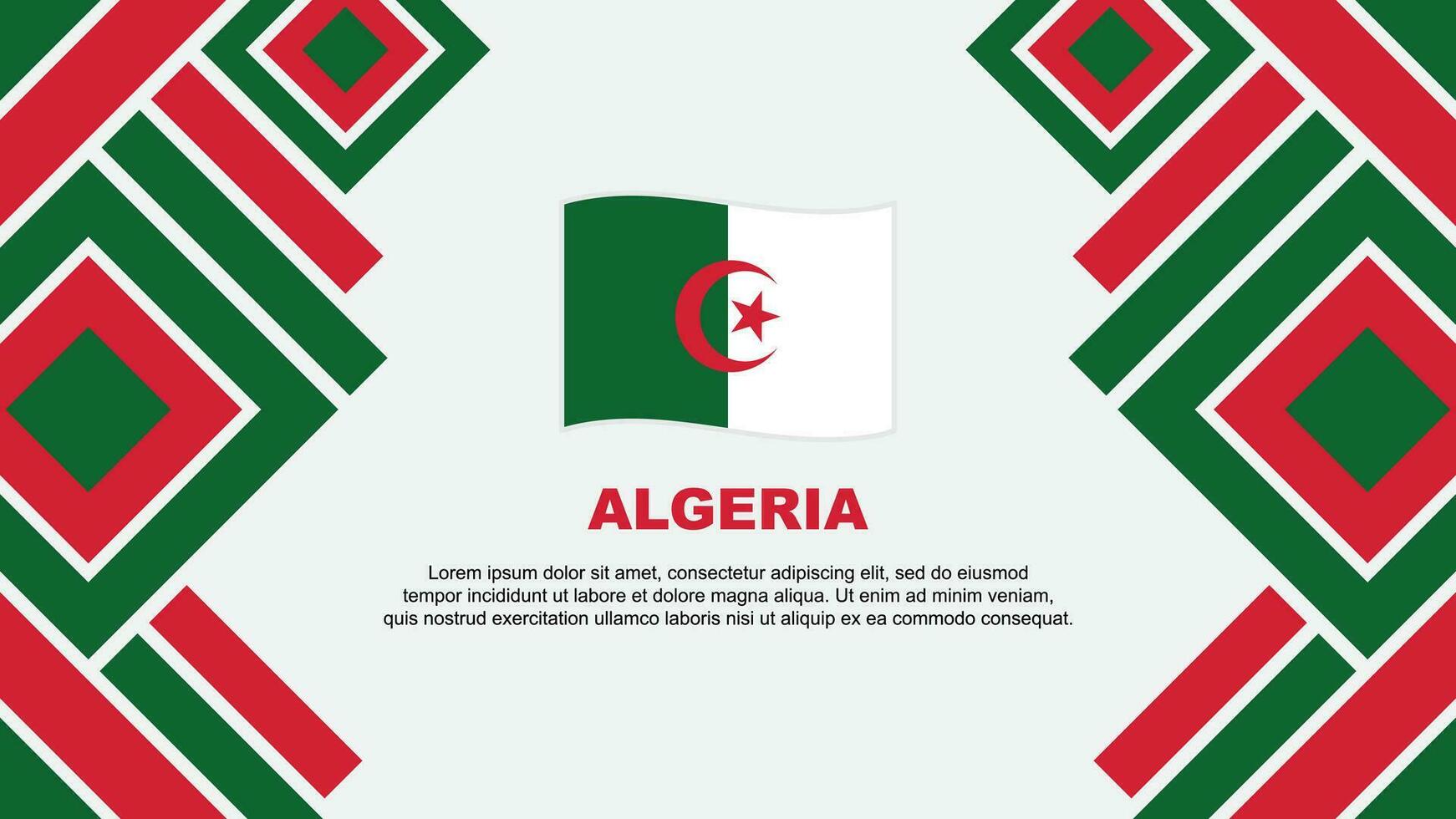 Algérie drapeau abstrait Contexte conception modèle. Algérie indépendance journée bannière fond d'écran vecteur illustration. Algérie