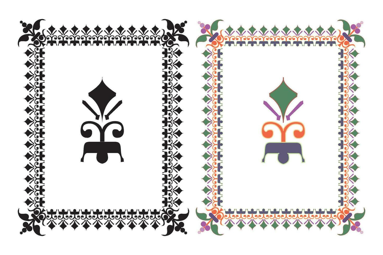 ancien floral classique calligraphique rétro vignette faire défiler cadres ornemental conception éléments noir et Couleur ensemble isolé vecteur