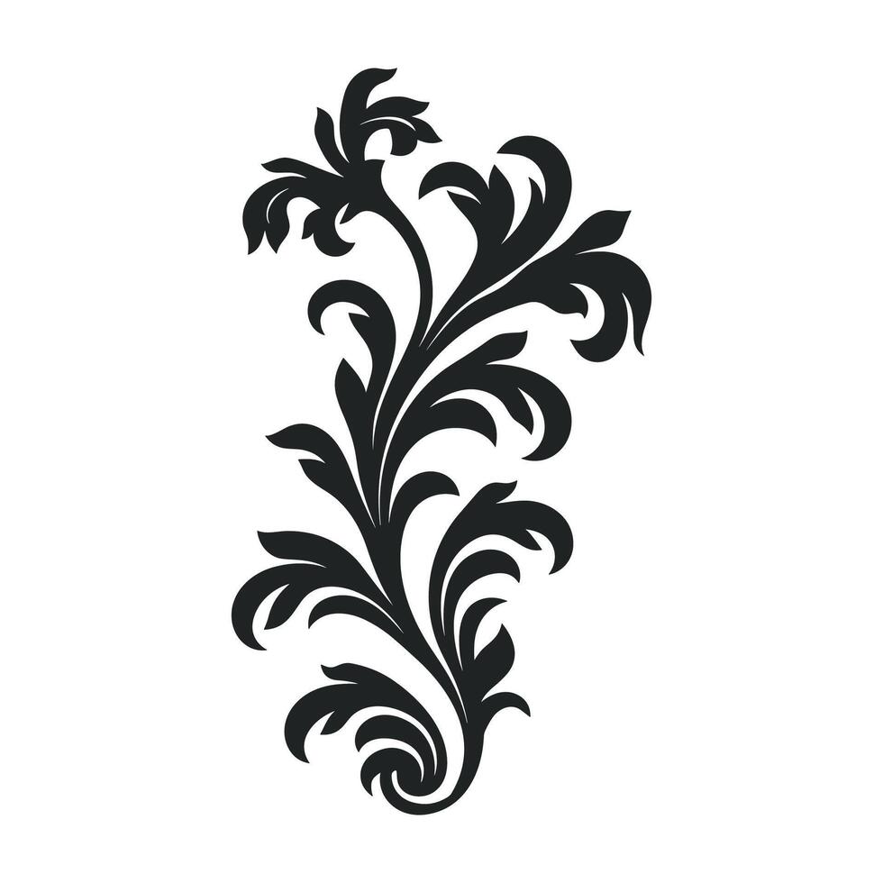 acanthe vecteur noir silhouette, décoratif ornement élément silhouette.