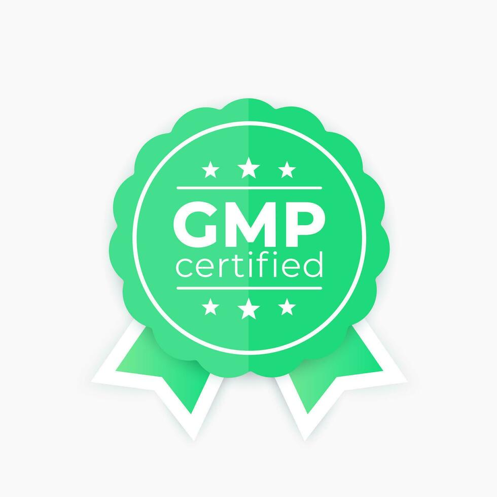 gmp agréé badge, bien fabrication entraine toi vecteur étiquette