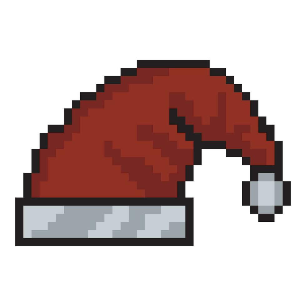 Père Noël claus chapeau pixel art conception vecteur