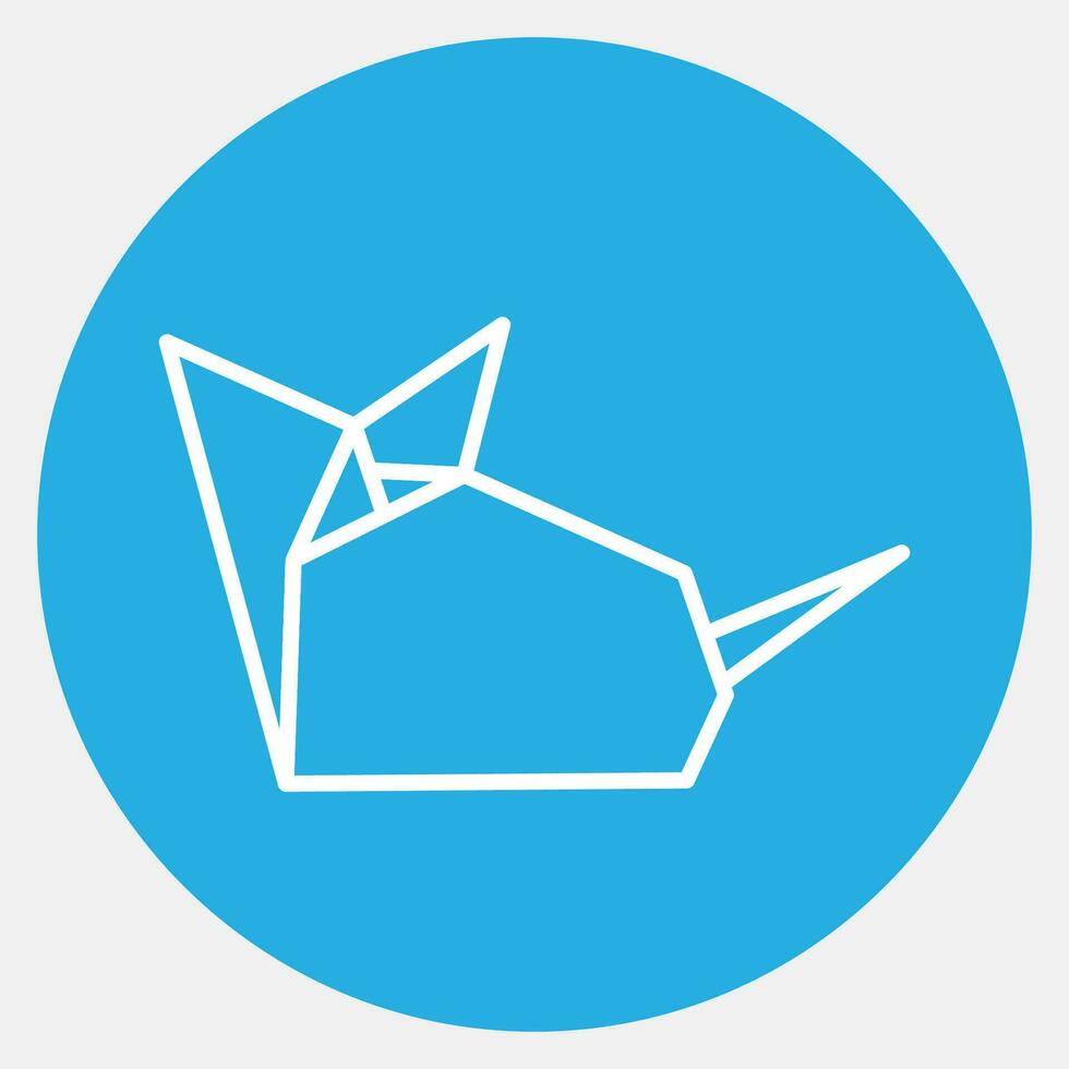 icône Souris origami. chinois zodiaque éléments. Icônes dans bleu rond style. bien pour impressions, affiches, logo, publicité, décoration, infographie, etc. vecteur