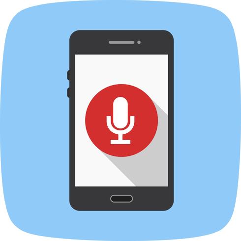 Icône de vecteur d&#39;application mobile microphone