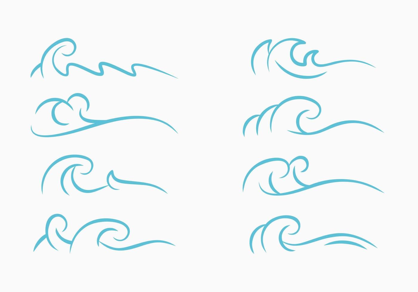 ensemble d'illustrations vectorielles de vagues vecteur