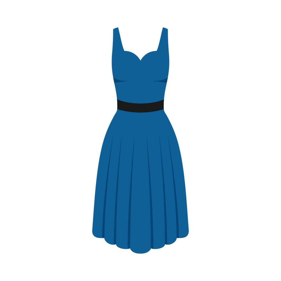 robe dans plat style. femme vêtements. silhouette vêtements. soir et cocktail robe icône. vecteur illustration