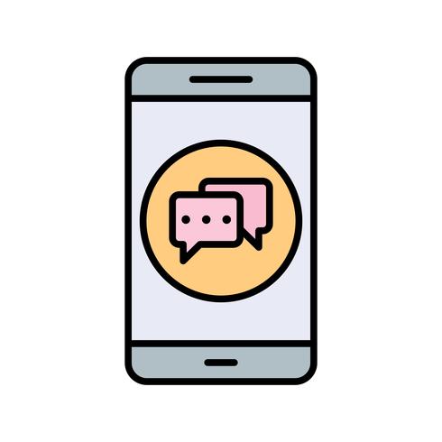 icône de vecteur d&#39;application mobile de conversation
