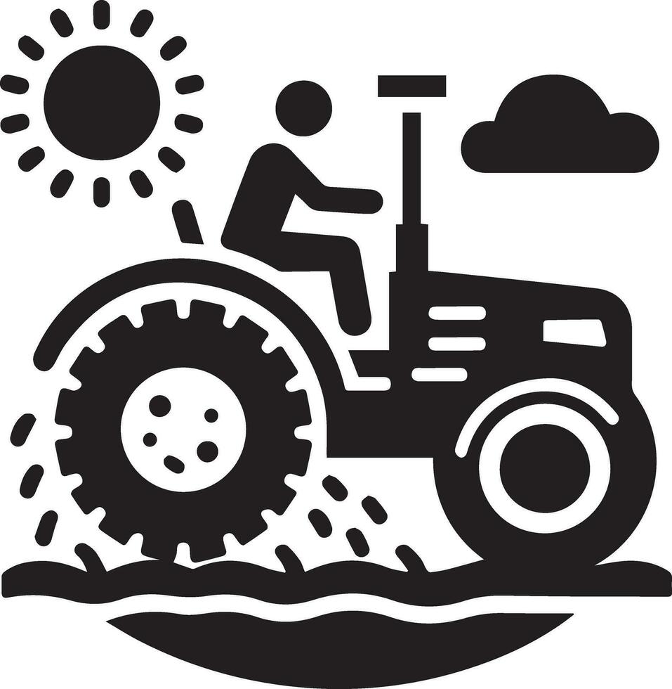tracteur icône vecteur illustration, tracteur vecteur silhouette, Nouveau modèle tracteur icône isolé blanc Contexte