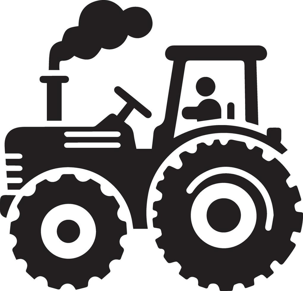 tracteur icône vecteur illustration, tracteur vecteur silhouette, Nouveau modèle tracteur icône isolé blanc Contexte