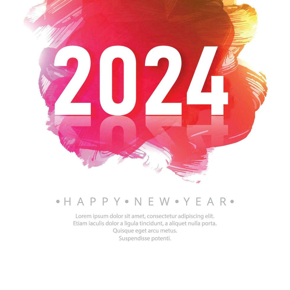 2024 content Nouveau année salutation carte Contexte vecteur