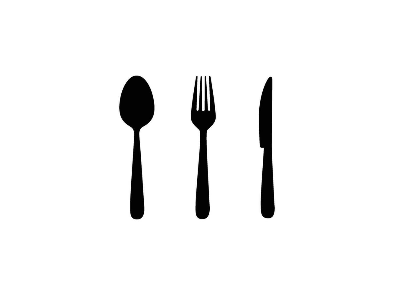 cuillère fourchette et couteau vecteur icône