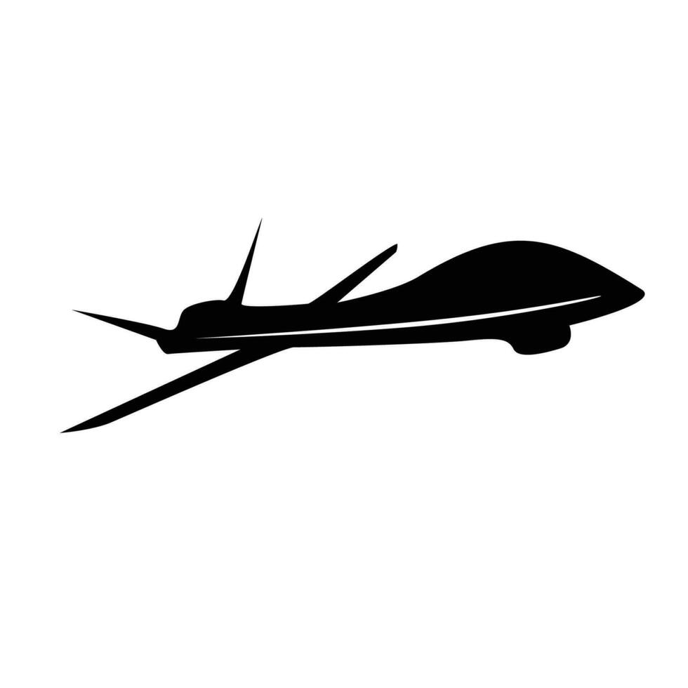 militaire drone silhouette conception. hélicoptère signe et symbole. vecteur