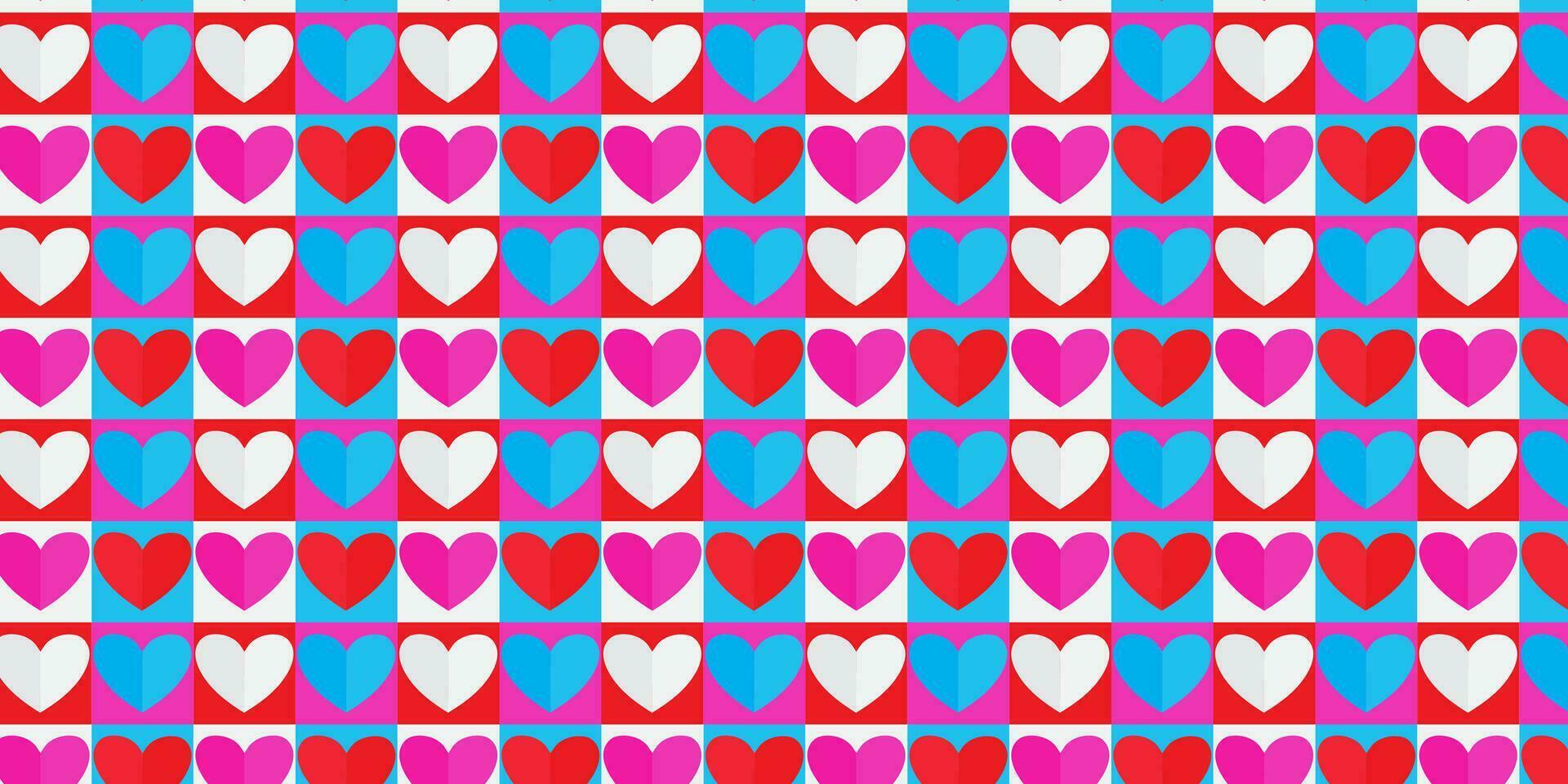 papier Couper cœur forme sans couture modèle sur blanc Contexte vecteur illustration pour la Saint-Valentin journée conception