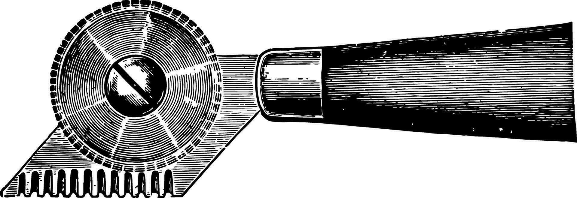 porte-papier roue couteau ancien illustration. vecteur