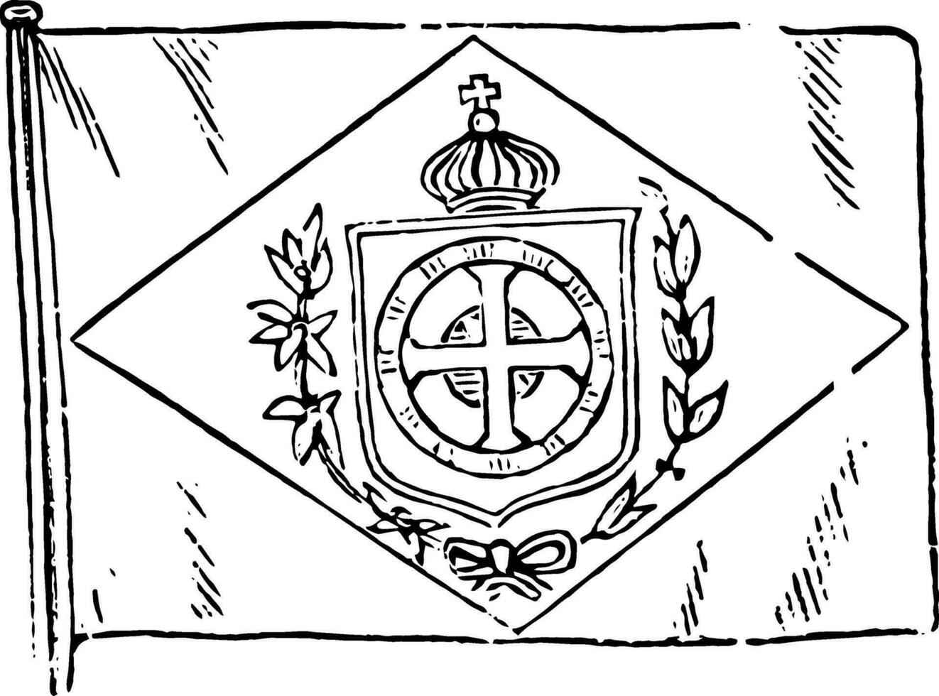 brésilien drapeau, ancien illustration vecteur