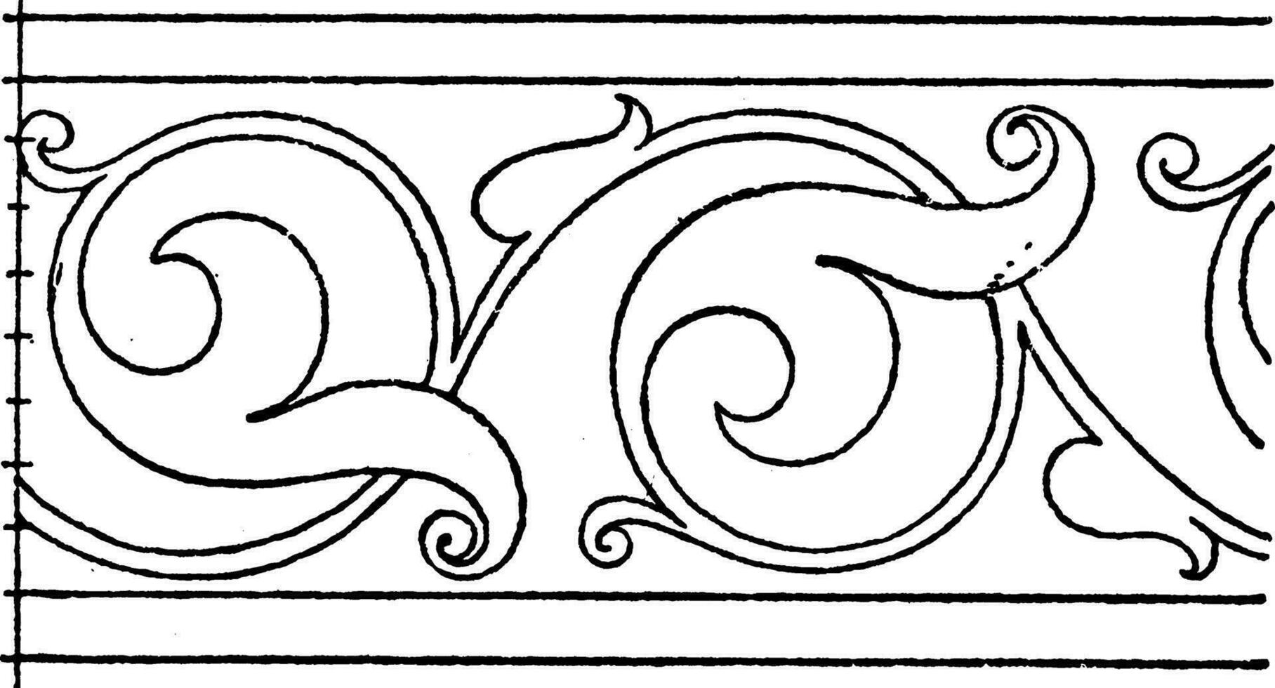 moderne onduler bande est floral conception, ancien gravure. vecteur