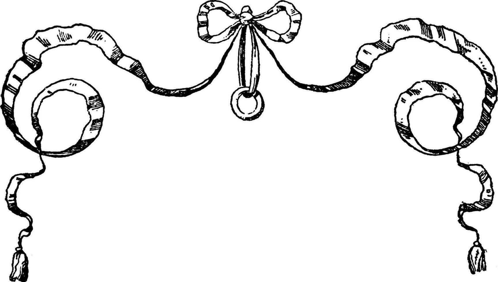 ample ruban et nœud a été conçu pendant le allemand Renaissance, ancien gravure. vecteur
