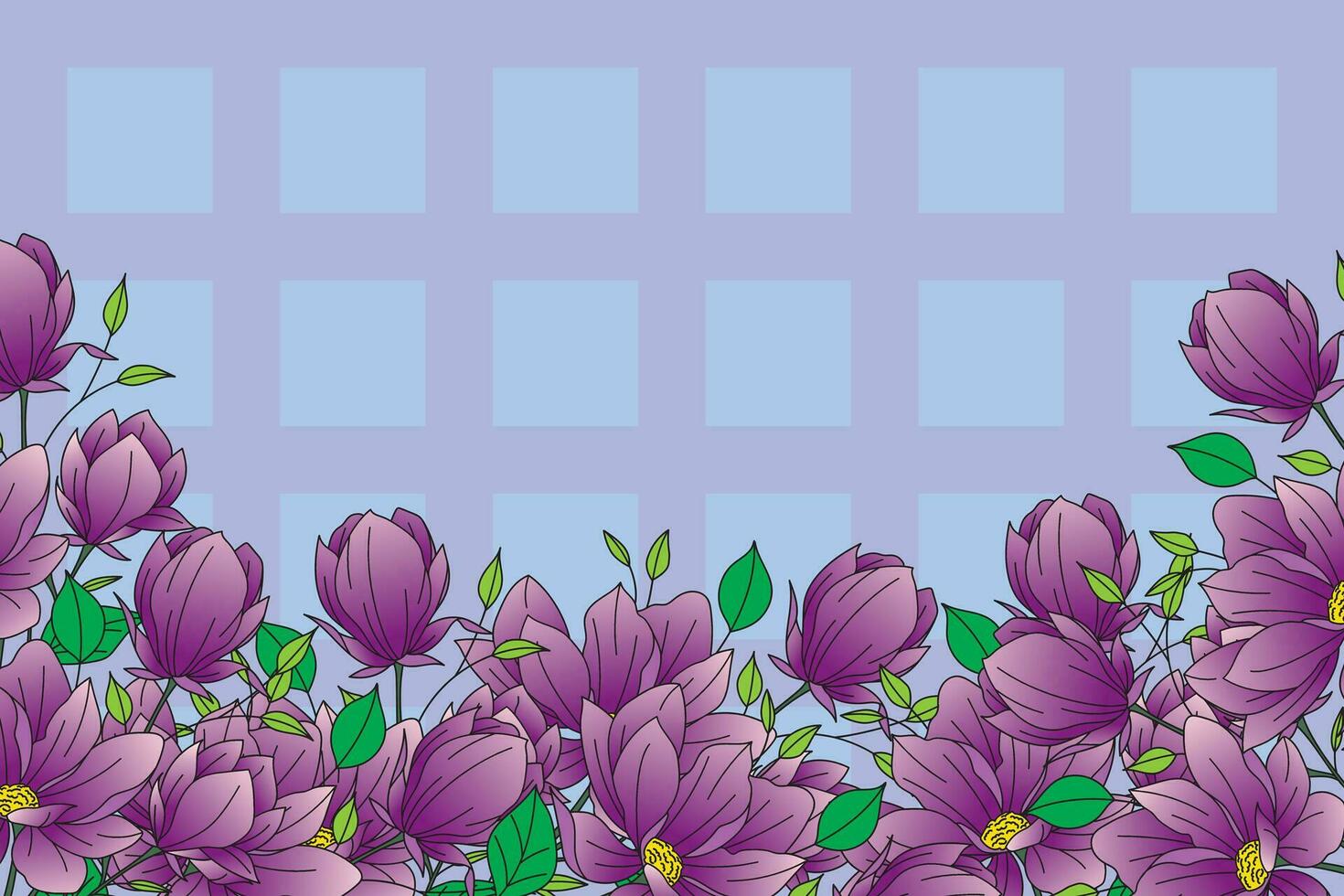 illustration de magnolia fleur avec feuille sur bleu table Contexte. vecteur