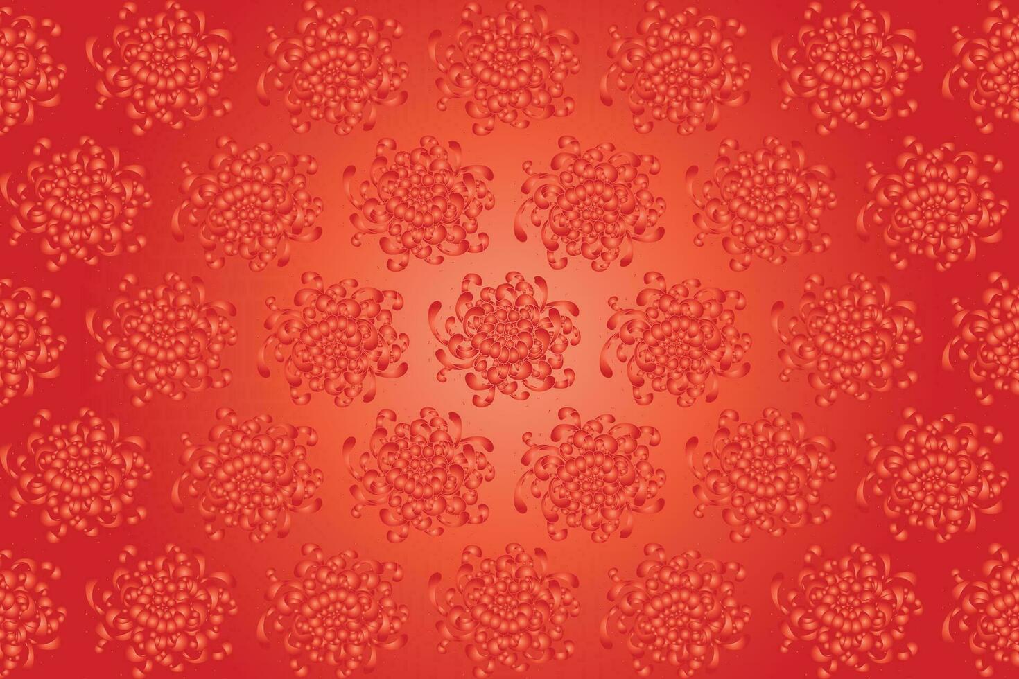 illustration de rouge chrysanthème fleur sur rouge Contexte. vecteur