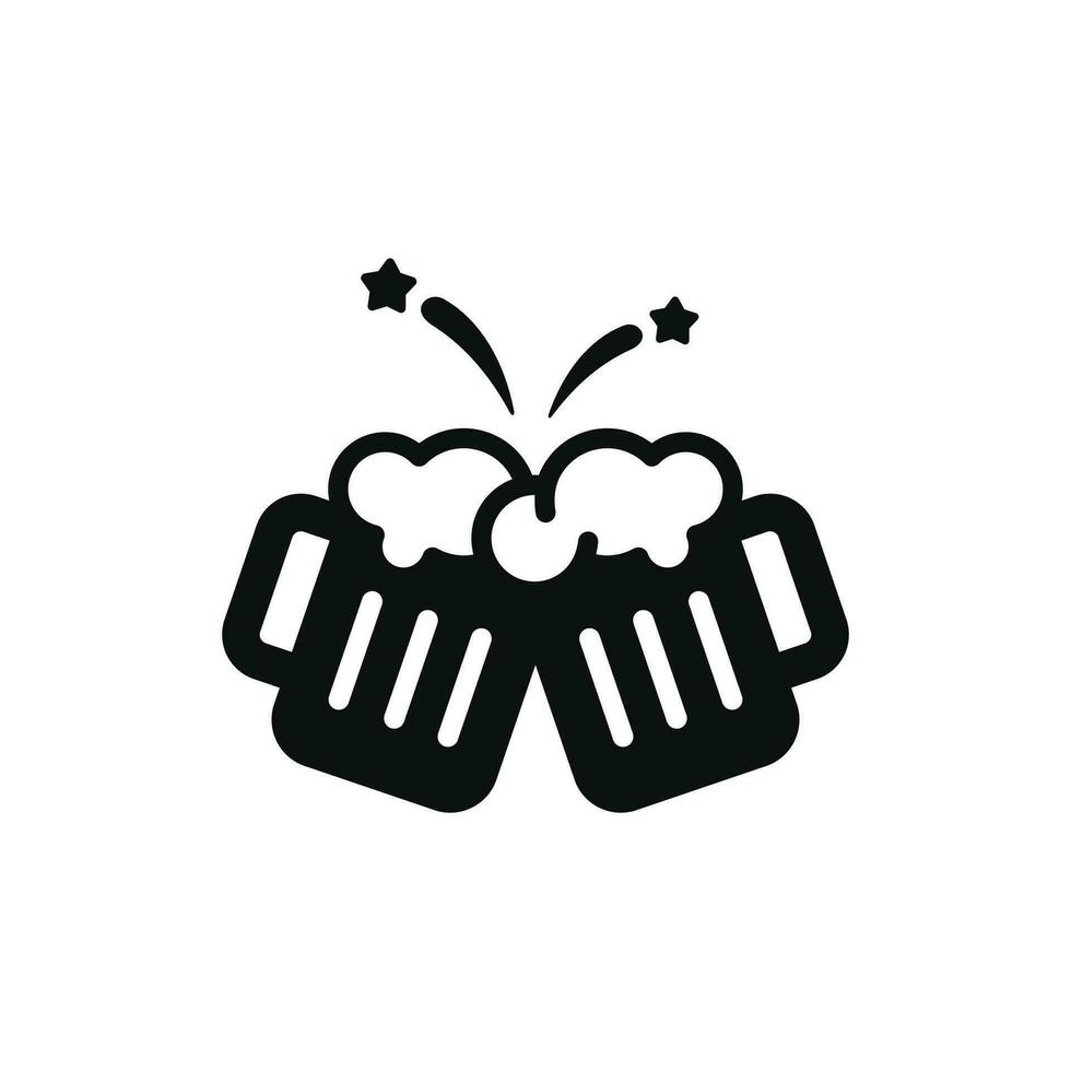 grillage Bière icône isolé sur blanc Contexte. à votre santé Bière icône vecteur