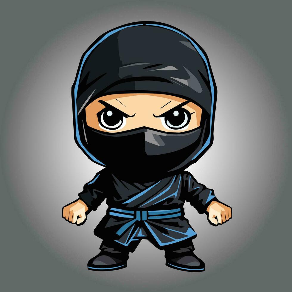 chibi ninja illustration vecteur