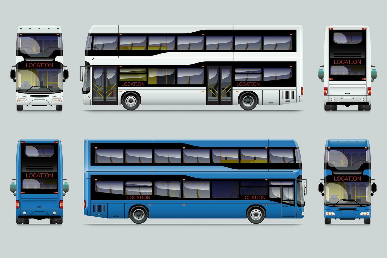 double plate-forme autobus modèle vecteur