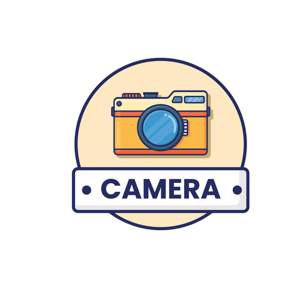 caméra coloré avec ligne style logo, surligner et ombre détail, vecteur logo modèle, utilisation pour votre conception marque identité