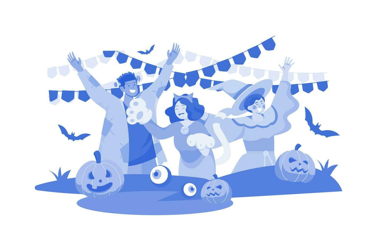Halloween illustration concept sur une blanc Contexte vecteur