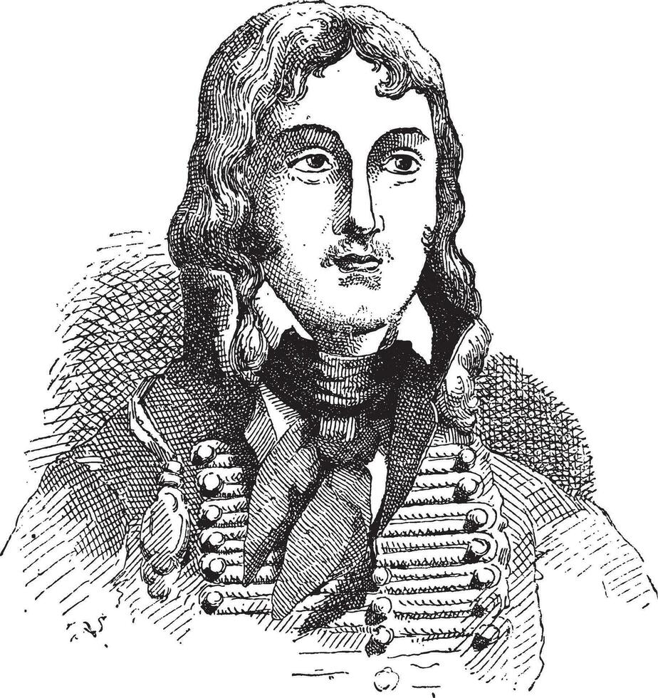 François séverine Marceau Desgraviers, ancien gravure vecteur