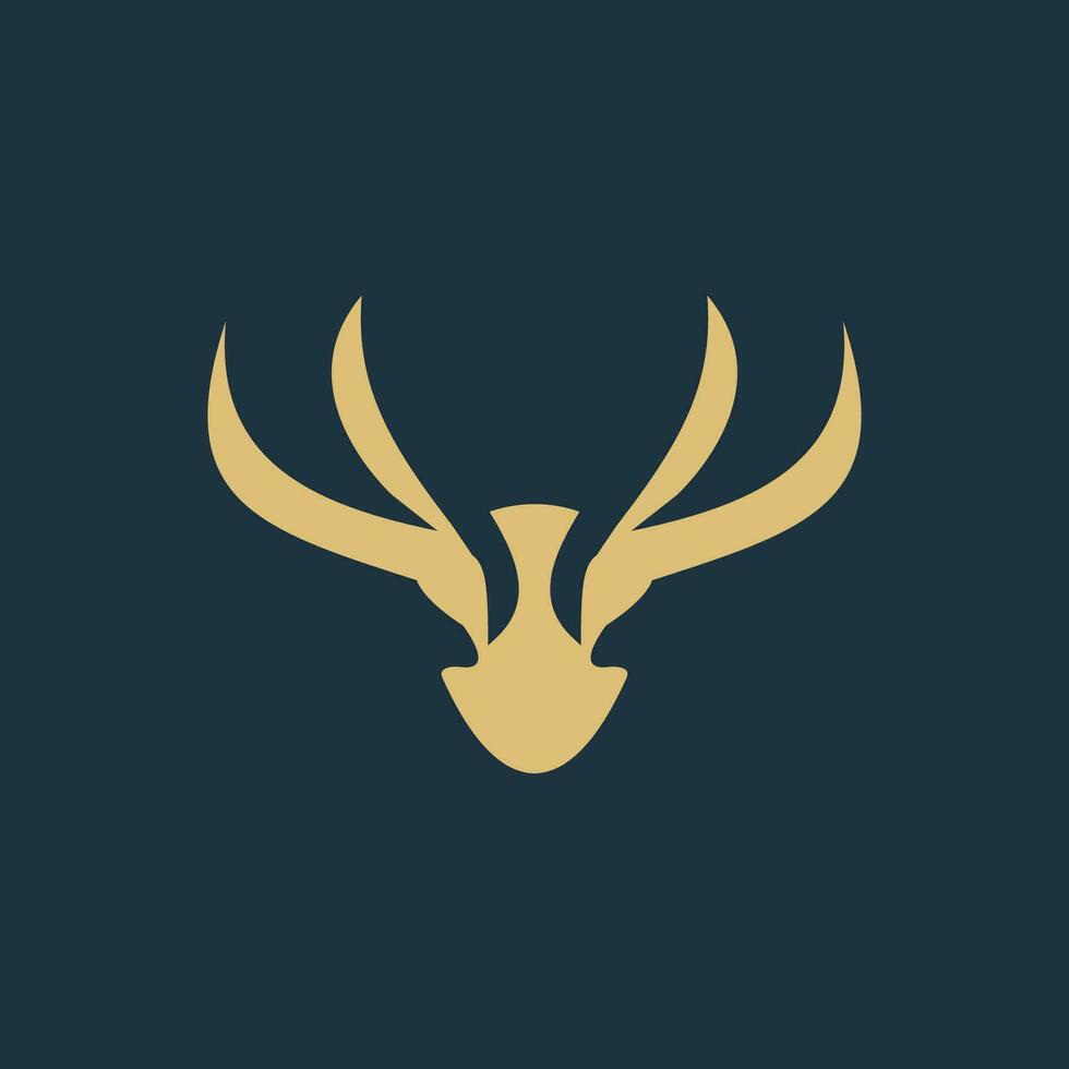 contour logo conception de cerf tête vecteur