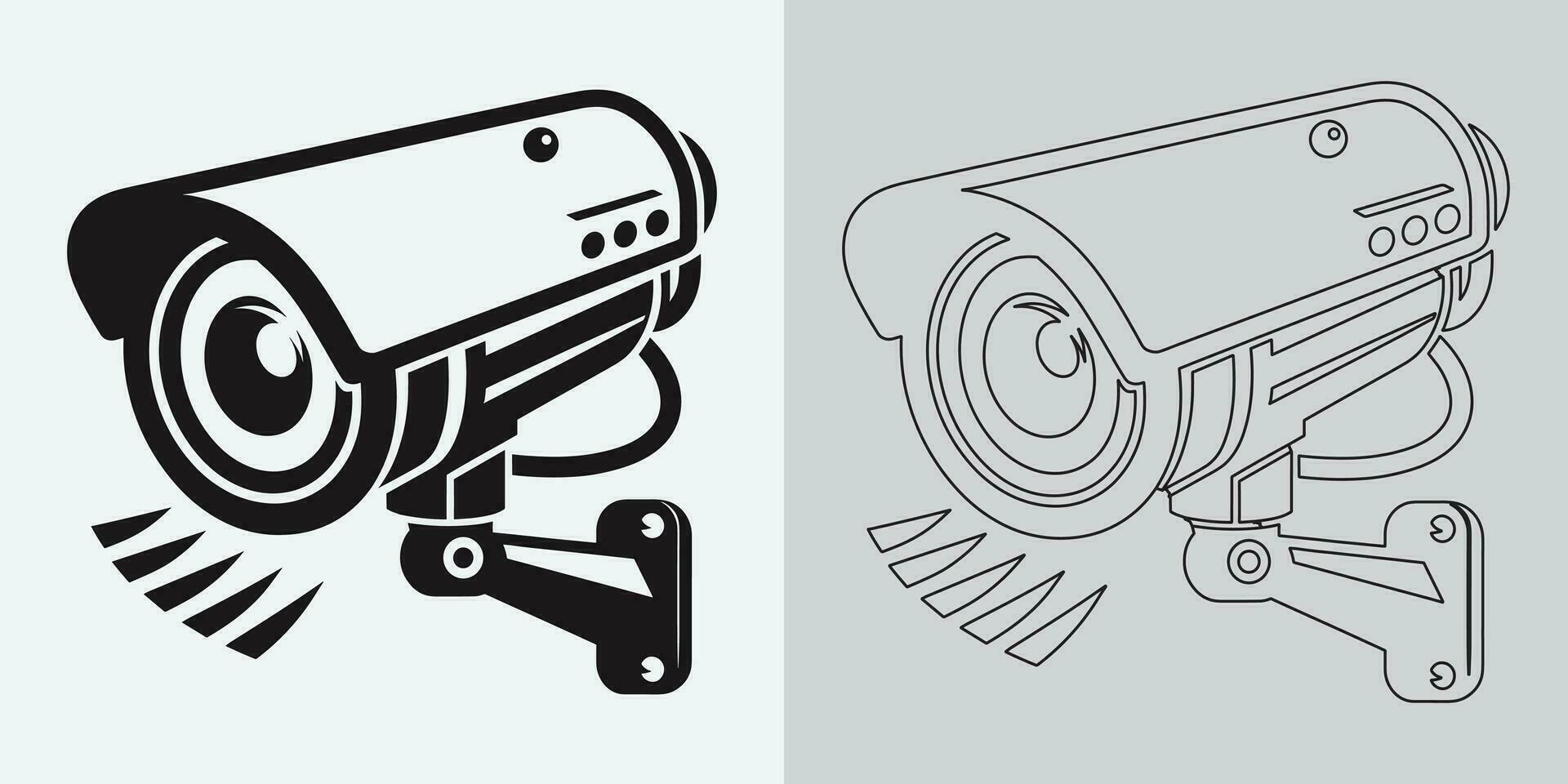 ensemble de Sécurité ou surveillance caméra Icônes. vidéosurveillance caméra icône, vecteur graphique. sans fil Sécurité caméra icône. noir icône illustration pour vidéosurveillance caméra isolé sur blanc Contexte