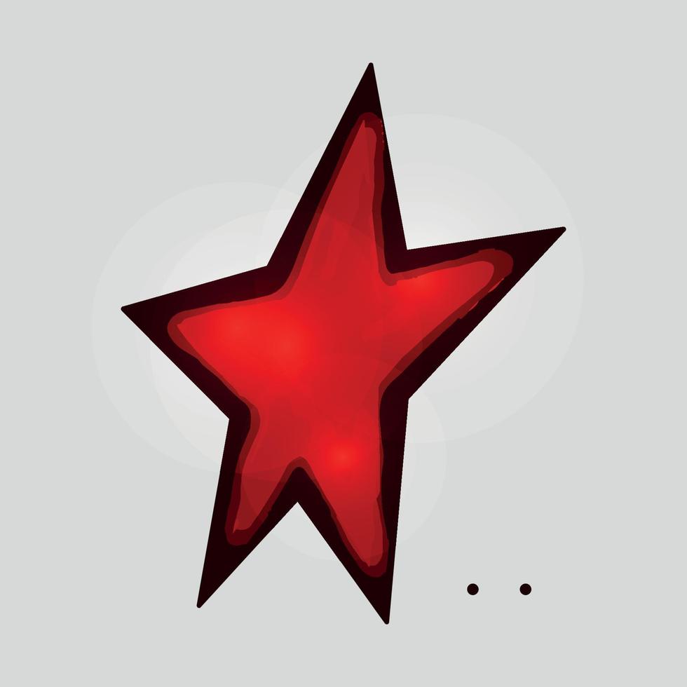 illustration vectorielle étoile rouge dessinée à la main vecteur