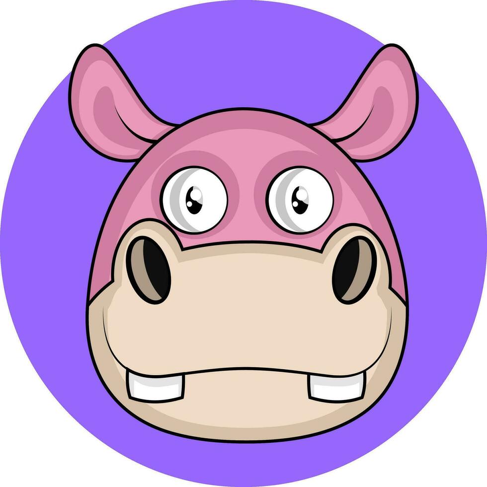 mignonne dessin animé rose hippopotame vecteur illustartion sur blanc Contexte