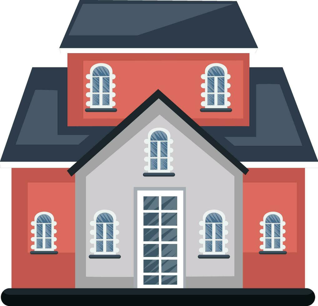 dessin animé rouge bâtiment avec bule toit vecteur illustartion sur blanc Contexte