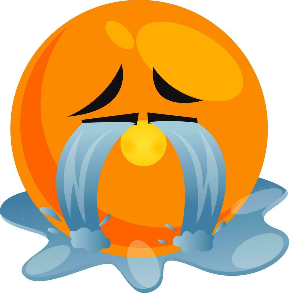 Pleurer dur emoji, illustration, vecteur sur fond blanc