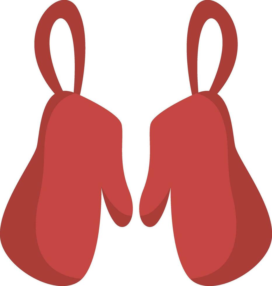 Mitaines de cuisine rouge, illustration, vecteur sur fond blanc