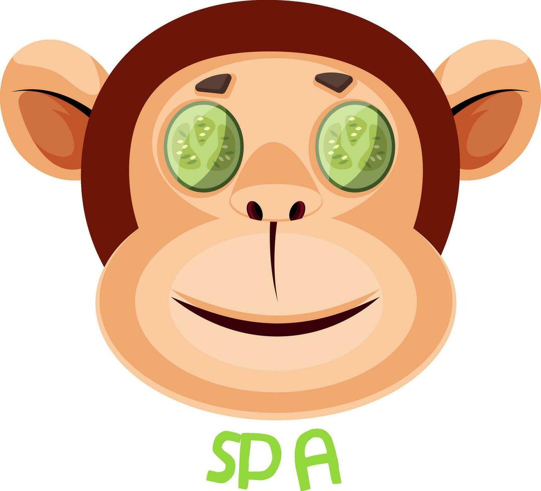 singe est prise spa, illustration, vecteur sur blanc Contexte.