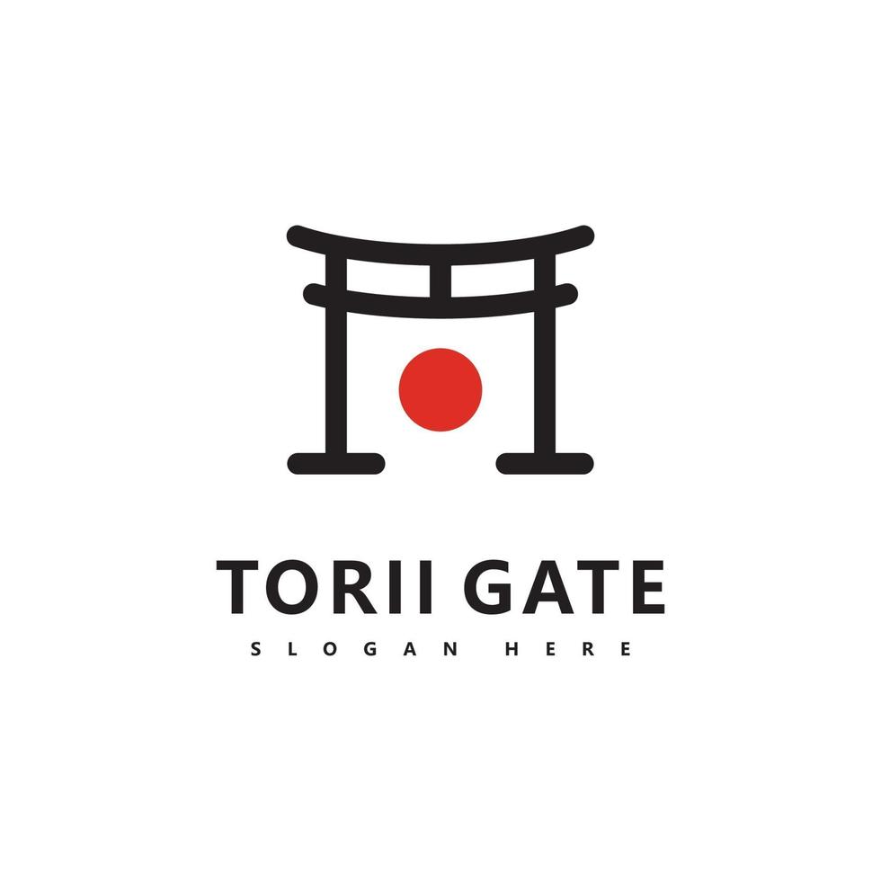 L'icône du logo torii conception d'illustration vectorielle japonaise vecteur