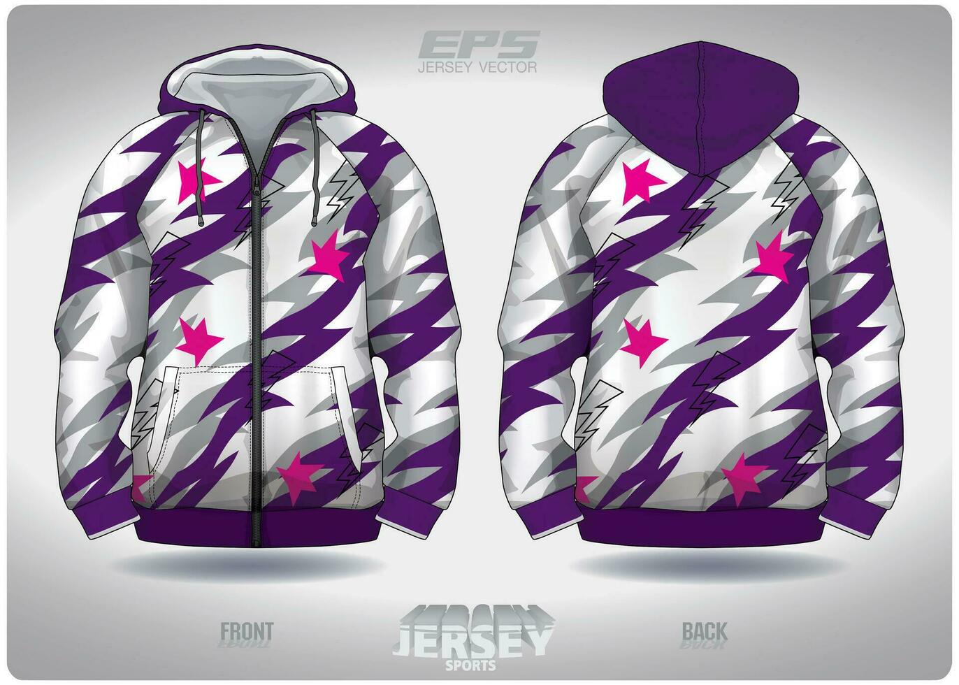 eps Jersey des sports chemise vecteur.violet rose blanc déformé foudre modèle conception, illustration, textile Contexte pour des sports longue manche sweat à capuche vecteur