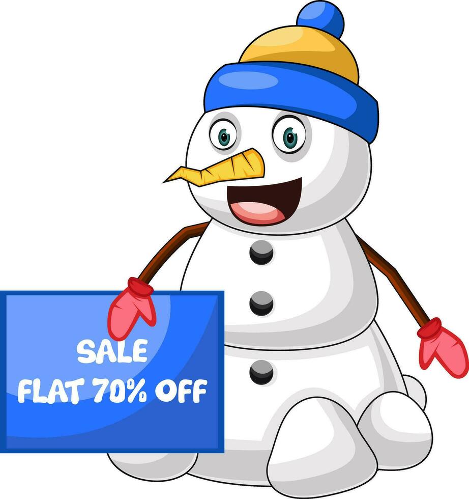 bonhomme de neige sur vente illustration vecteur sur blanc Contexte