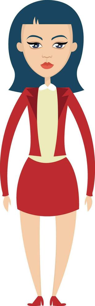 fille dans rouge tenue illustration vecteur sur blanc Contexte