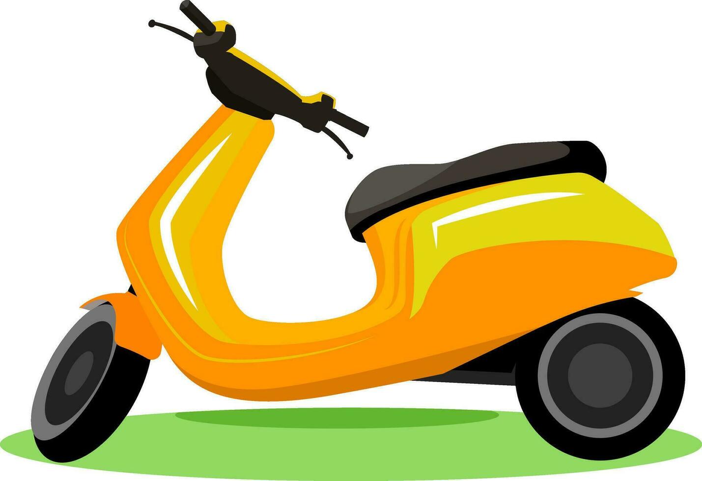 Jaune moderne scooter vecteur illustration sur blanc Contexte.