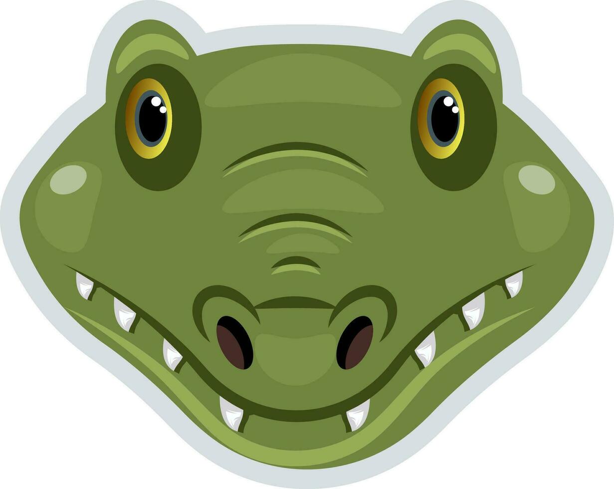 crocodile vert, illustration, vecteur sur fond blanc.