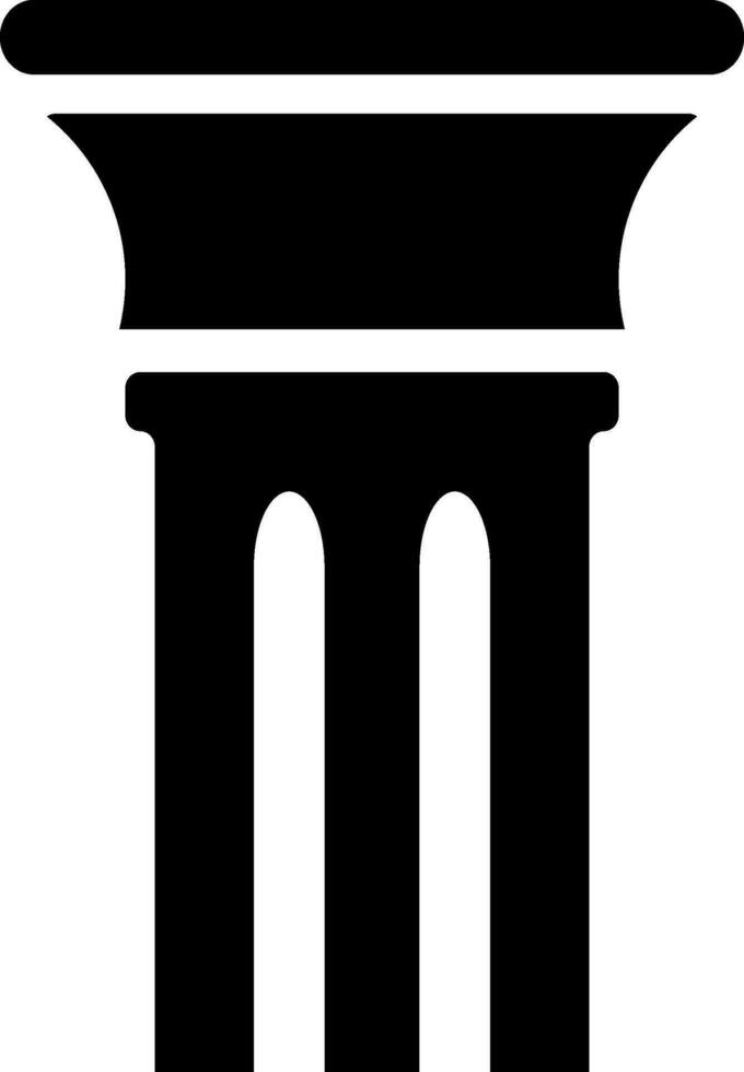 pilier grec icône Justice symbole colonne pochoir vecteur illustration