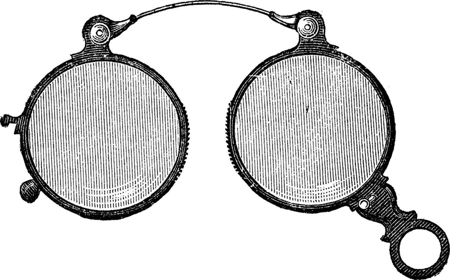 nez clips a rond lunettes, ancien gravure. vecteur