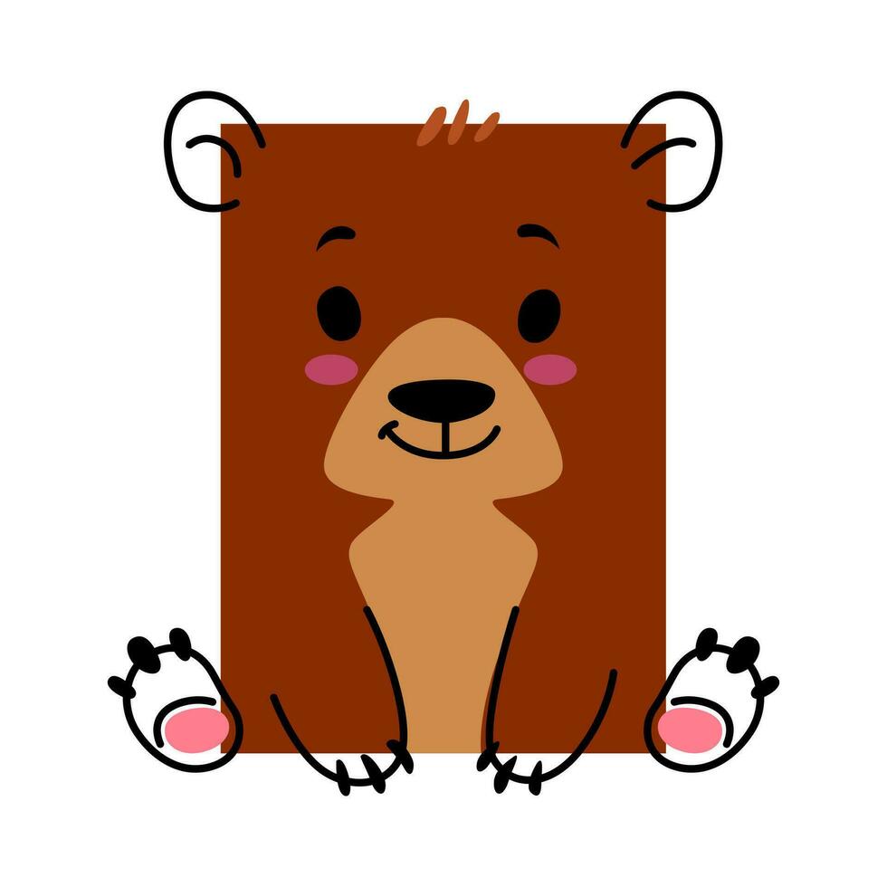 dessin animé ours animal personnage dans math forme vecteur