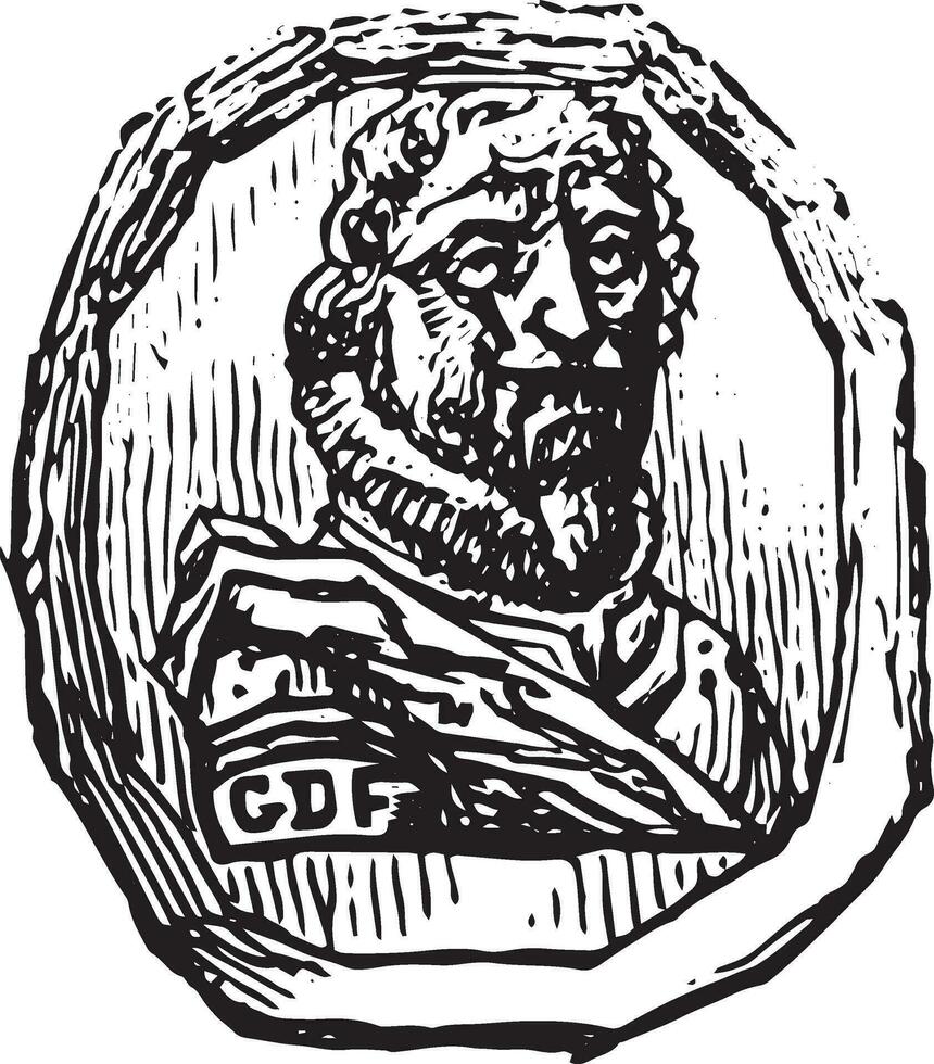 gravé pierre attribué à guillaume dupré, ancien gravure. vecteur
